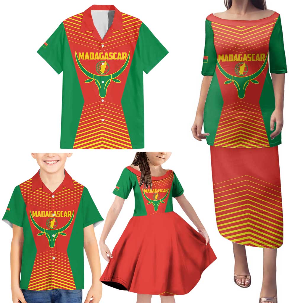 Madagascar Basketball Custom Family Matching Puletasi and Hawaiian Shirt Come On Angel Manzano - Wonder Print Shop