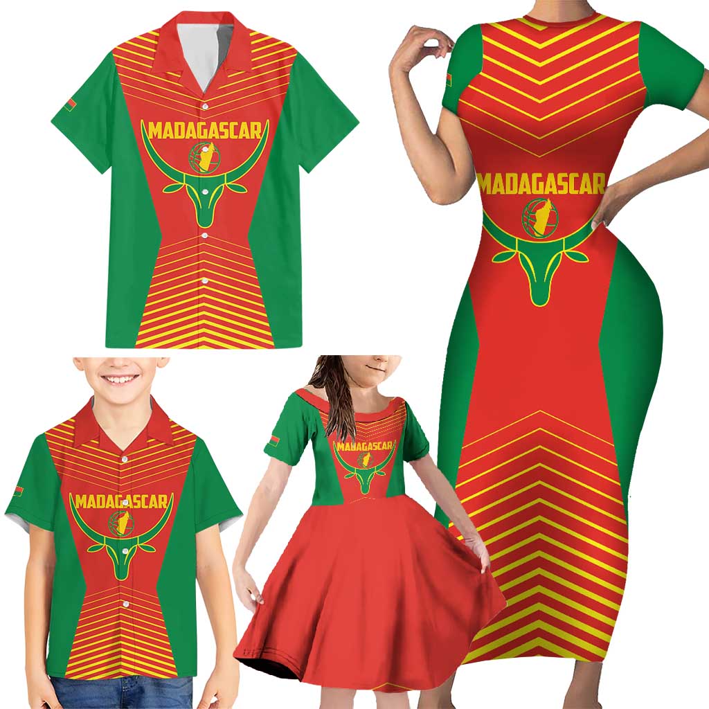 Madagascar Basketball Custom Family Matching Short Sleeve Bodycon Dress and Hawaiian Shirt Come On Angel Manzano - Wonder Print Shop