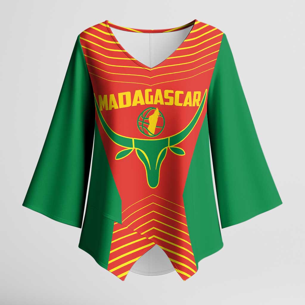Madagascar Basketball Custom Kimono Sleeve Blouse Come On Angel Manzano - Wonder Print Shop