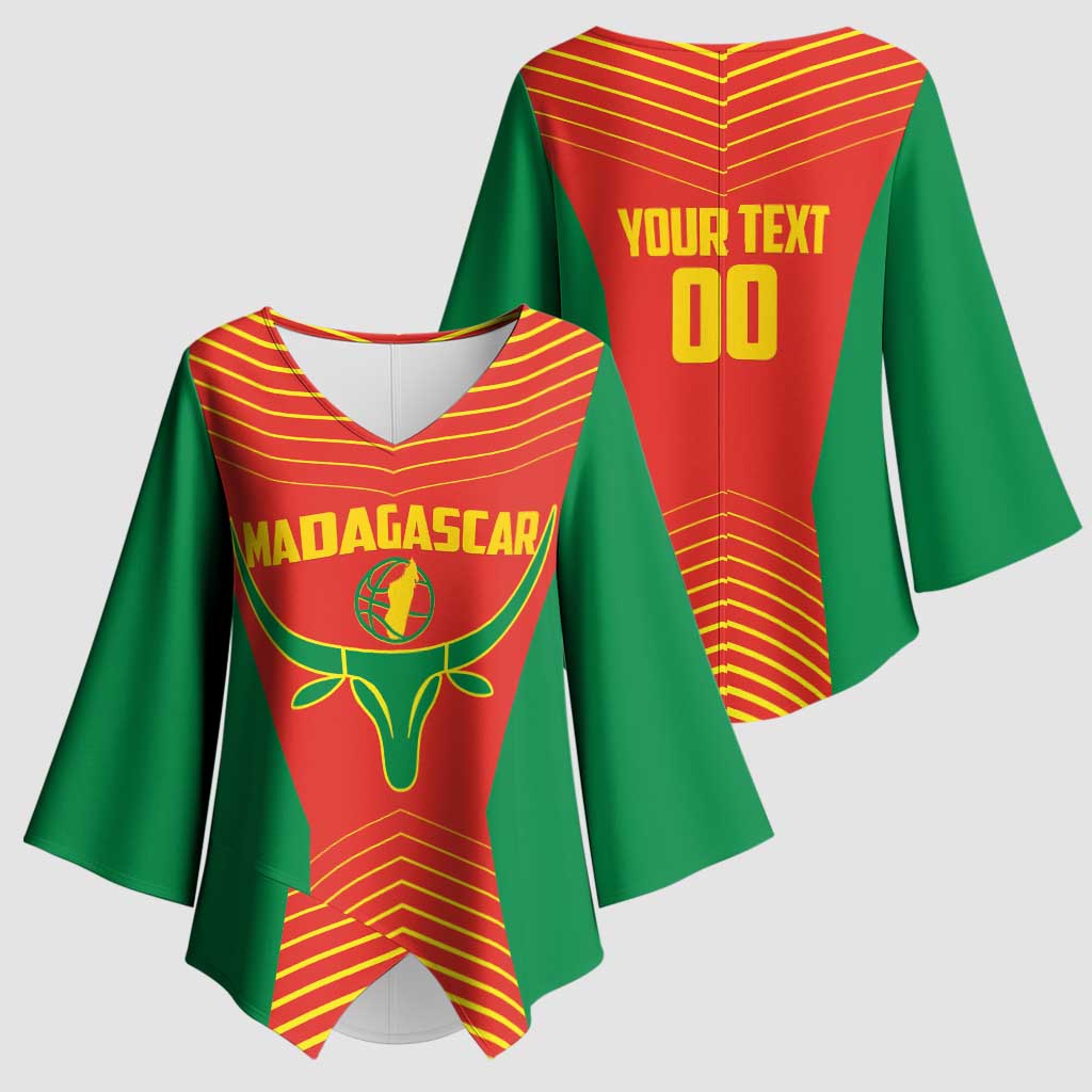 Madagascar Basketball Custom Kimono Sleeve Blouse Come On Angel Manzano - Wonder Print Shop