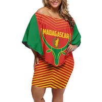 Madagascar Basketball Custom Off Shoulder Short Dress Come On Angel Manzano - Wonder Print Shop