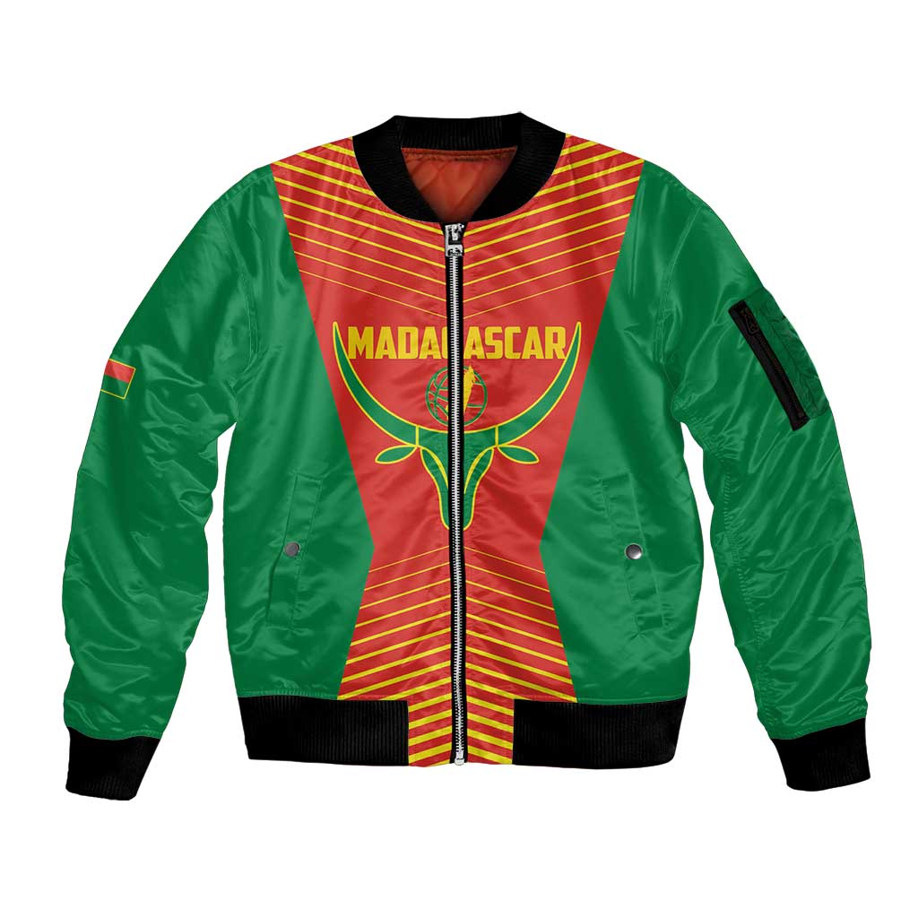 Madagascar Basketball Custom Sleeve Zip Bomber Jacket Come On Angel Manzano - Wonder Print Shop
