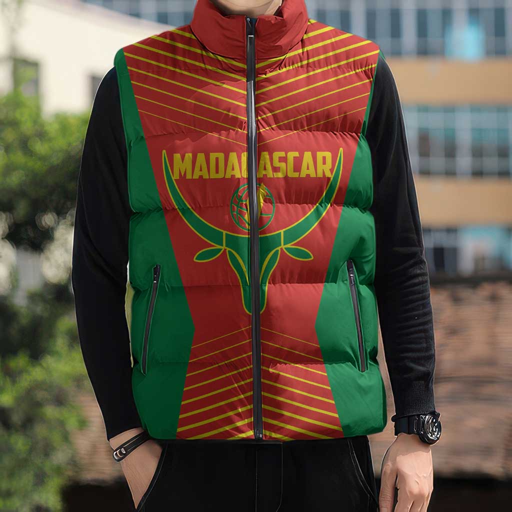 Madagascar Basketball Custom Sleeveless Puffer Jacket Come On Angel Manzano - Wonder Print Shop