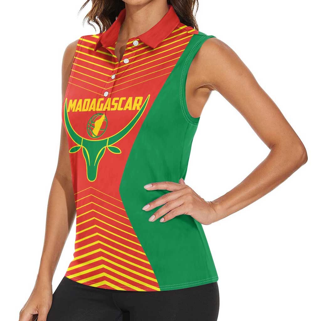 Madagascar Basketball Custom Women Sleeveless Polo Shirt Come On Angel Manzano - Wonder Print Shop