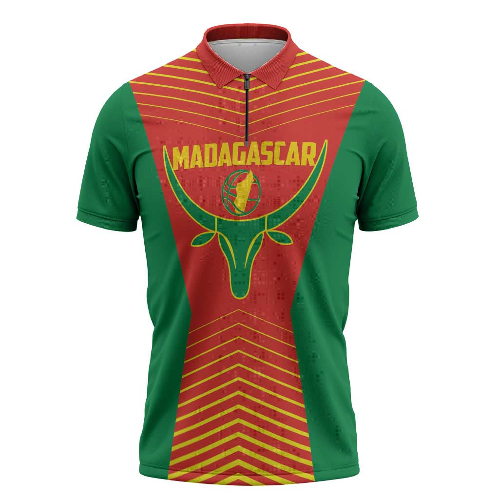 Madagascar Basketball Custom Zipper Polo Shirt Come On Angel Manzano - Wonder Print Shop