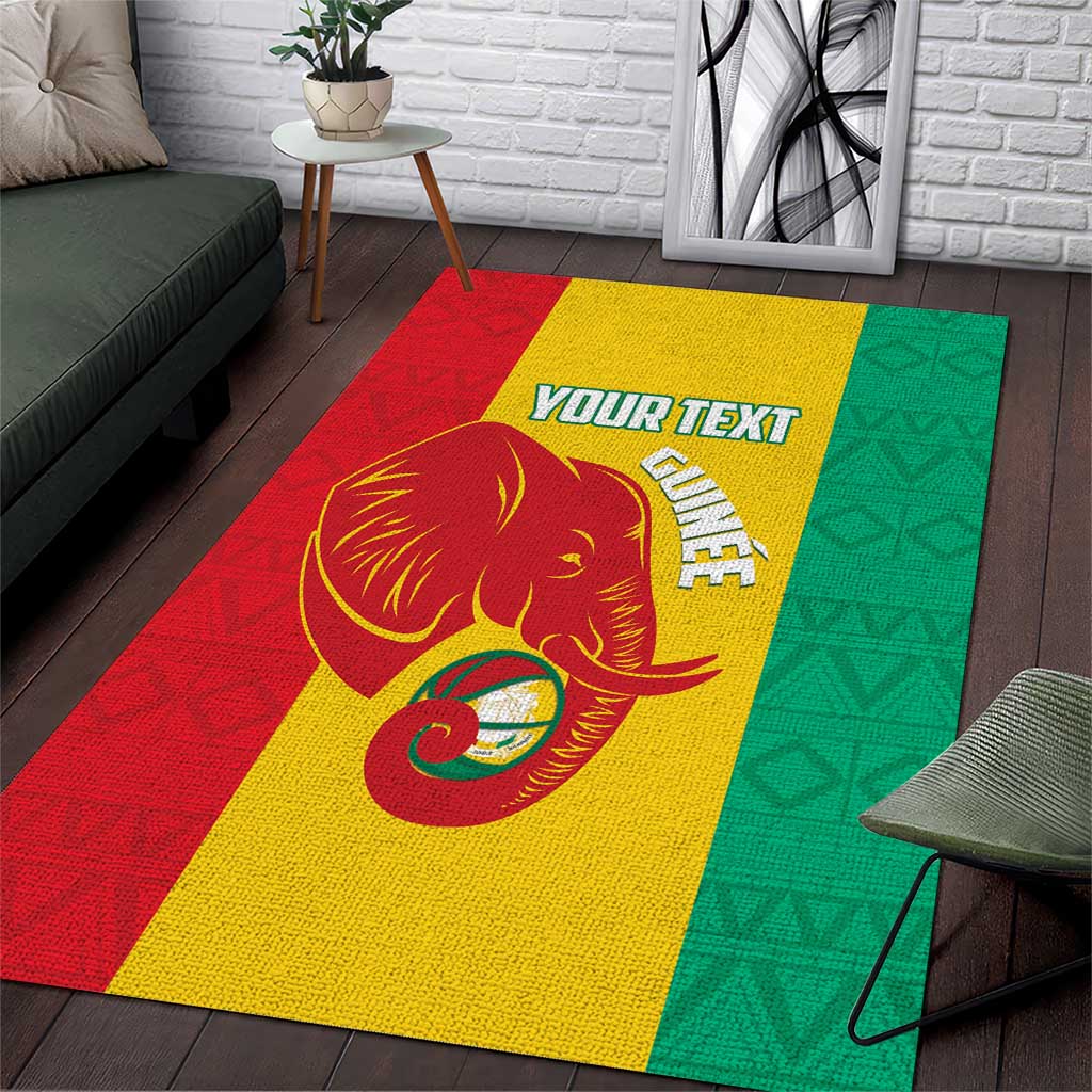 Guinea Basketball Custom Area Rug Syli Nationale African Pattern - Wonder Print Shop