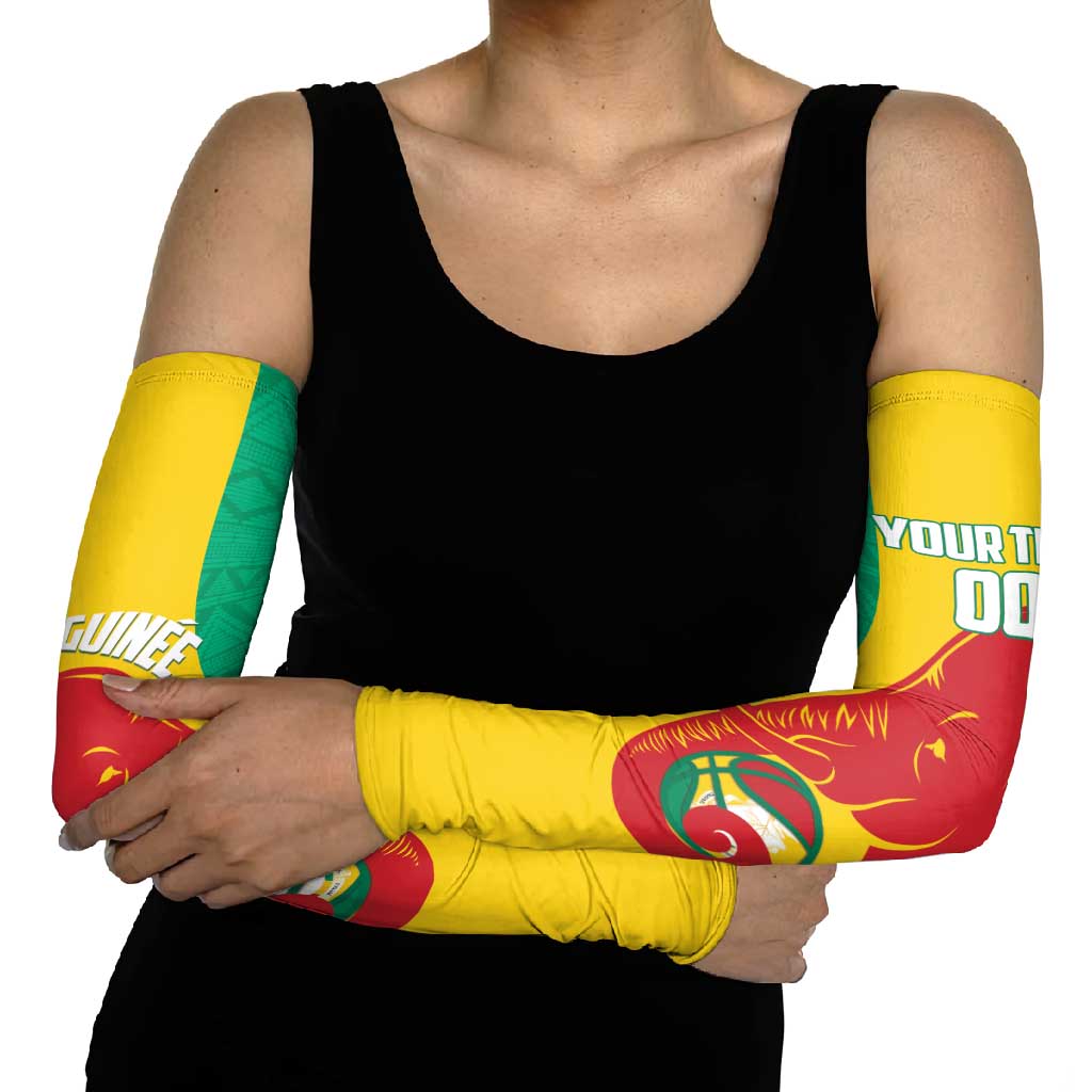 Guinea Basketball Custom Arm Sleeves Syli Nationale African Pattern - Wonder Print Shop