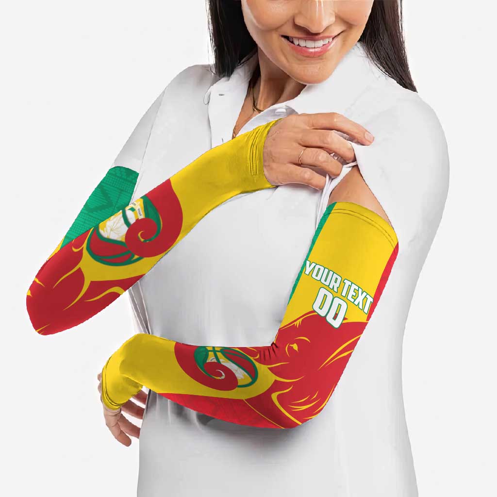 Guinea Basketball Custom Arm Sleeves Syli Nationale African Pattern - Wonder Print Shop