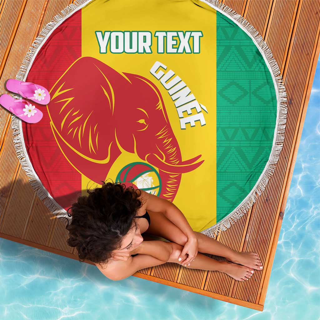 Guinea Basketball Custom Beach Blanket Syli Nationale African Pattern - Wonder Print Shop
