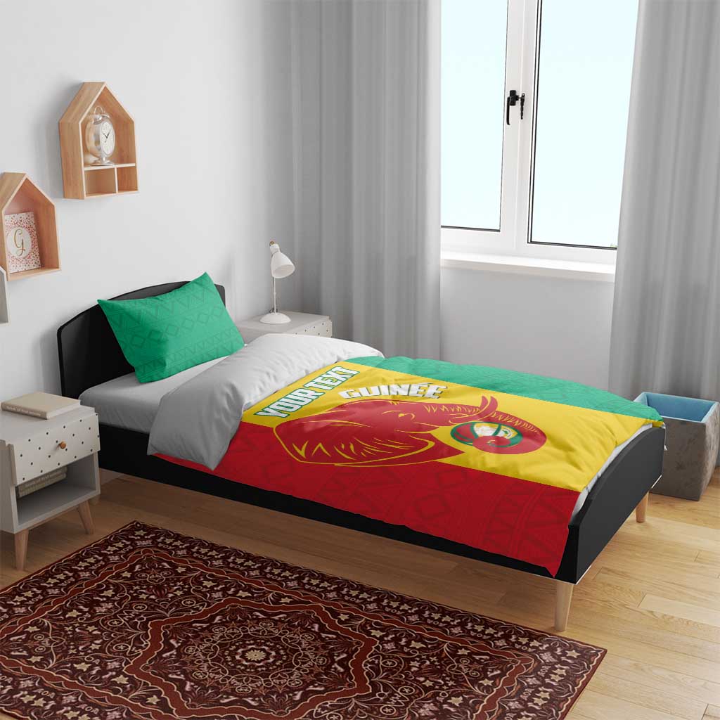 Guinea Basketball Custom Bedding Set Syli Nationale African Pattern - Wonder Print Shop