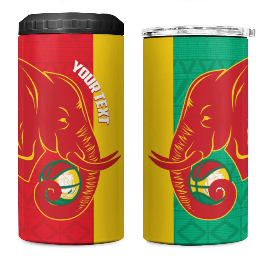 Guinea Basketball Custom 4 in 1 Can Cooler Tumbler Syli Nationale African Pattern - Wonder Print Shop