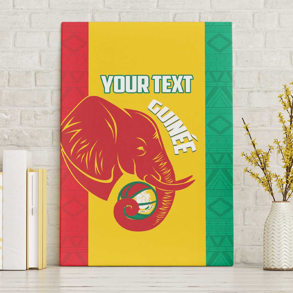 Guinea Basketball Custom Canvas Wall Art Syli Nationale African Pattern - Wonder Print Shop