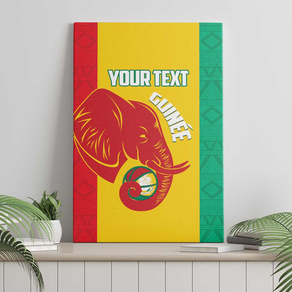 Guinea Basketball Custom Canvas Wall Art Syli Nationale African Pattern - Wonder Print Shop