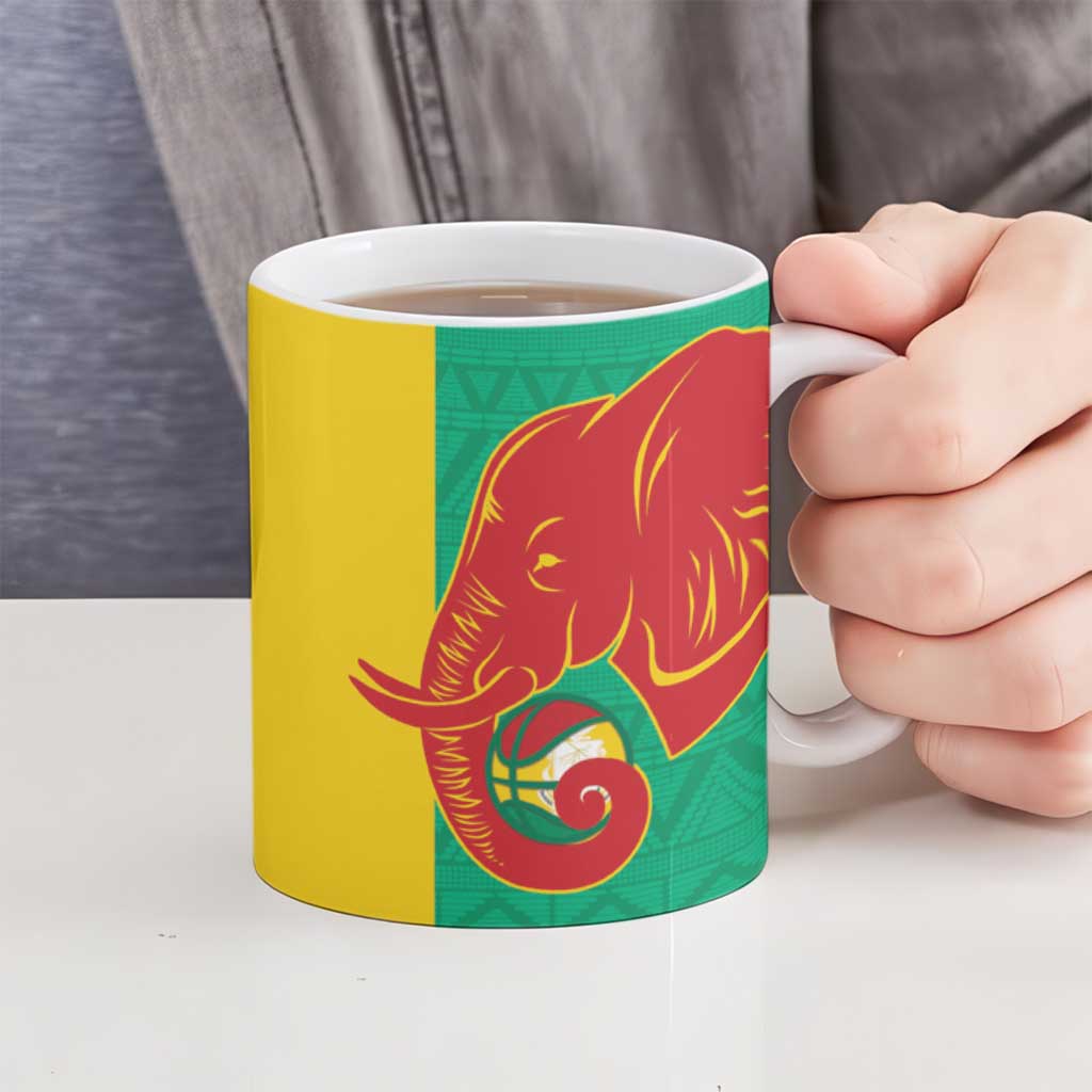 Guinea Basketball Custom Ceramic Mug Syli Nationale African Pattern - Wonder Print Shop