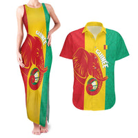 Guinea Basketball Custom Couples Matching Tank Maxi Dress and Hawaiian Shirt Syli Nationale African Pattern - Wonder Print Shop