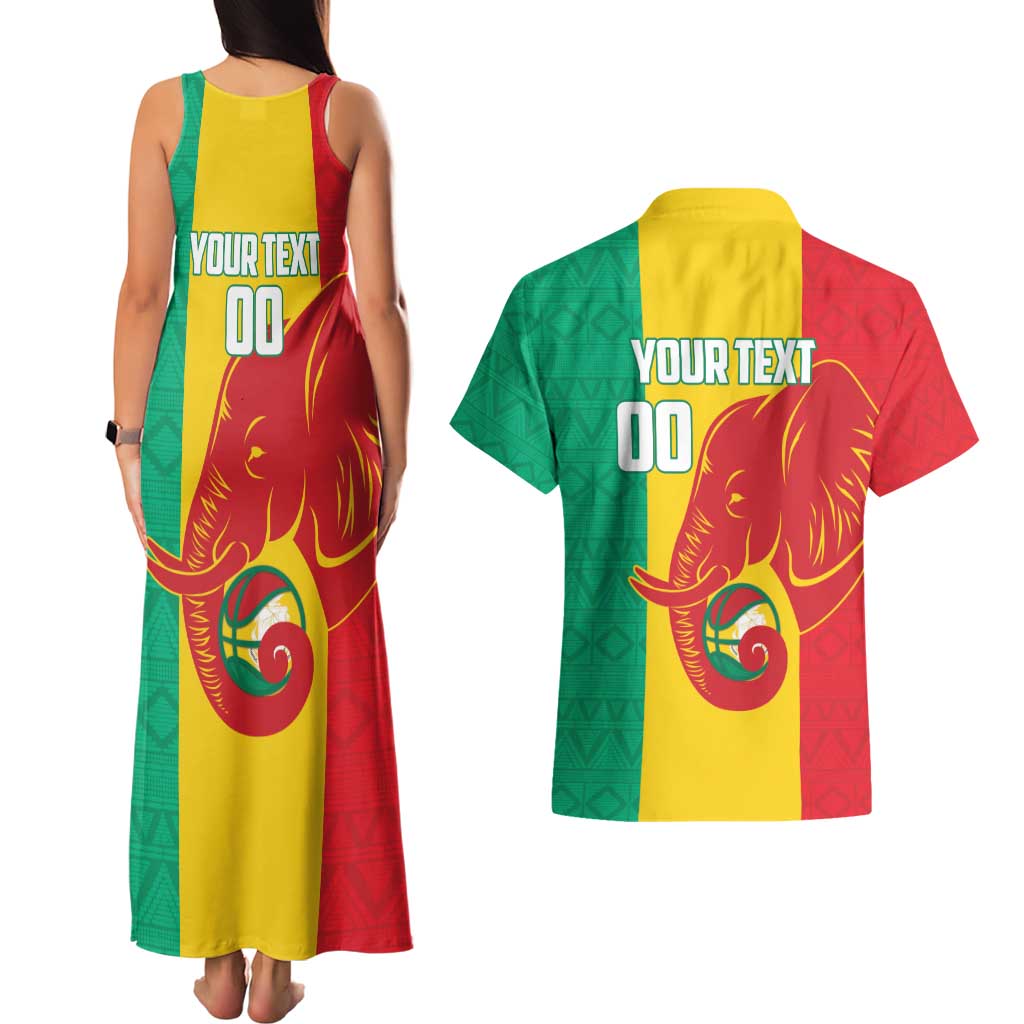 Guinea Basketball Custom Couples Matching Tank Maxi Dress and Hawaiian Shirt Syli Nationale African Pattern - Wonder Print Shop