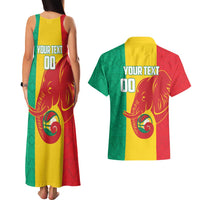 Guinea Basketball Custom Couples Matching Tank Maxi Dress and Hawaiian Shirt Syli Nationale African Pattern - Wonder Print Shop