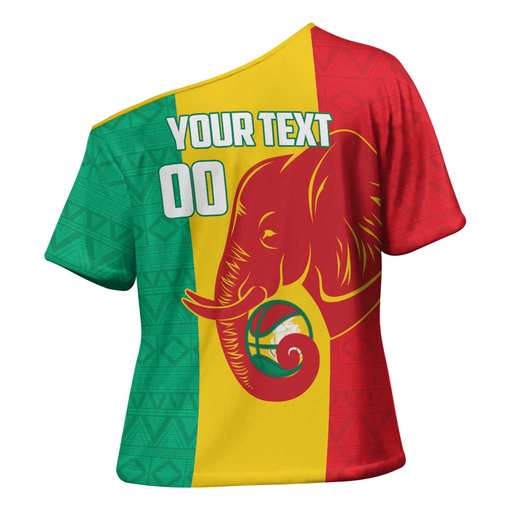 Guinea Basketball Custom Cross Shoulder Shirt Syli Nationale African Pattern - Wonder Print Shop