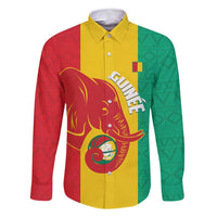 Guinea Basketball Custom Family Matching Long Sleeve Bodycon Dress and Hawaiian Shirt Syli Nationale African Pattern - Wonder Print Shop