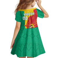 Guinea Basketball Custom Family Matching Off Shoulder Maxi Dress and Hawaiian Shirt Syli Nationale African Pattern - Wonder Print Shop