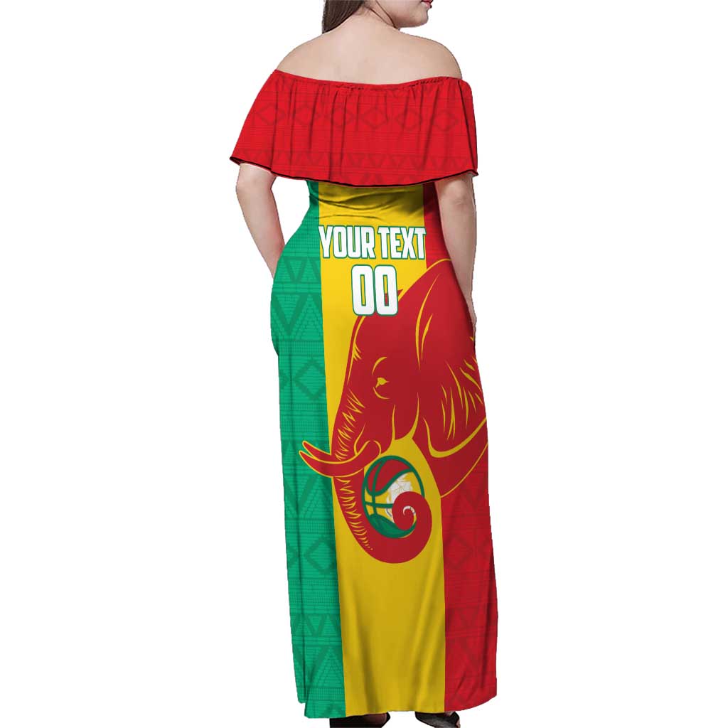 Guinea Basketball Custom Family Matching Off Shoulder Maxi Dress and Hawaiian Shirt Syli Nationale African Pattern - Wonder Print Shop