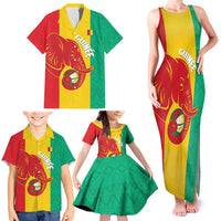 Guinea Basketball Custom Family Matching Tank Maxi Dress and Hawaiian Shirt Syli Nationale African Pattern - Wonder Print Shop