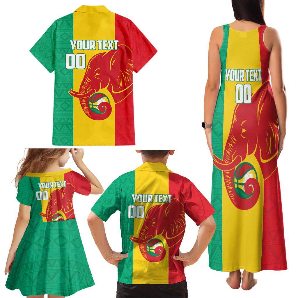 Guinea Basketball Custom Family Matching Tank Maxi Dress and Hawaiian Shirt Syli Nationale African Pattern - Wonder Print Shop