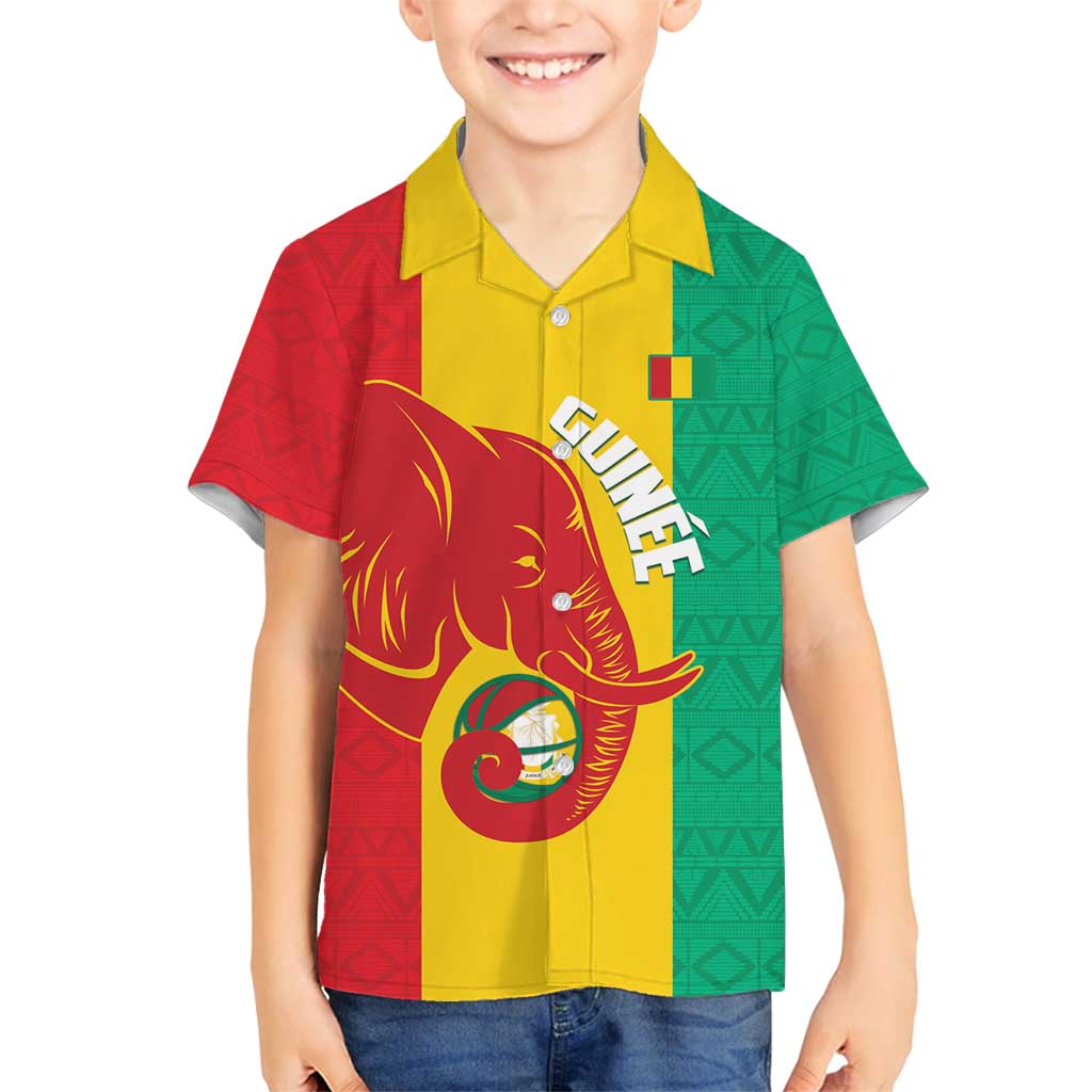 Guinea Basketball Custom Family Matching Tank Maxi Dress and Hawaiian Shirt Syli Nationale African Pattern - Wonder Print Shop