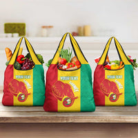 Guinea Basketball Custom Grocery Bag Syli Nationale African Pattern - Wonder Print Shop