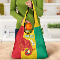 Guinea Basketball Custom Grocery Bag Syli Nationale African Pattern - Wonder Print Shop