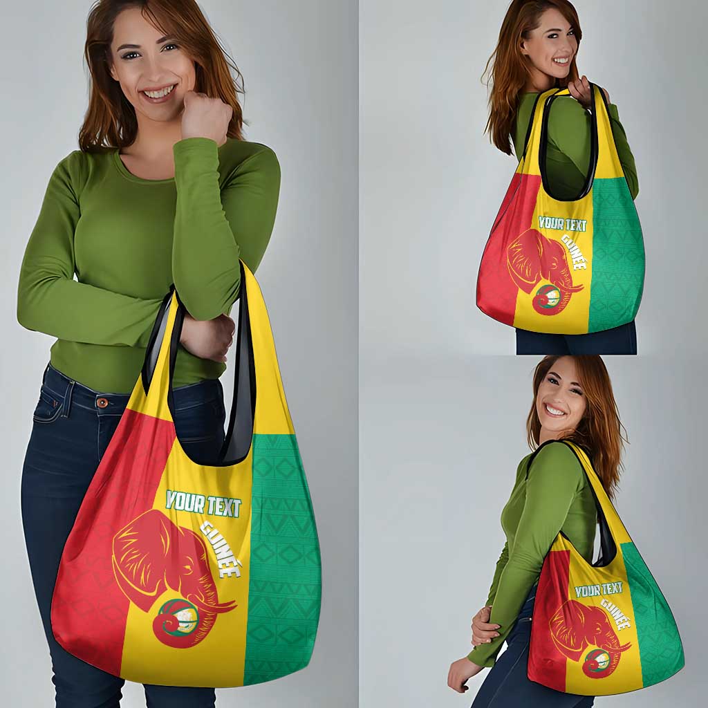 Guinea Basketball Custom Grocery Bag Syli Nationale African Pattern - Wonder Print Shop