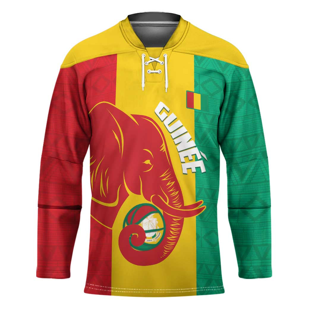Guinea Basketball Custom Hockey Jersey Syli Nationale African Pattern - Wonder Print Shop