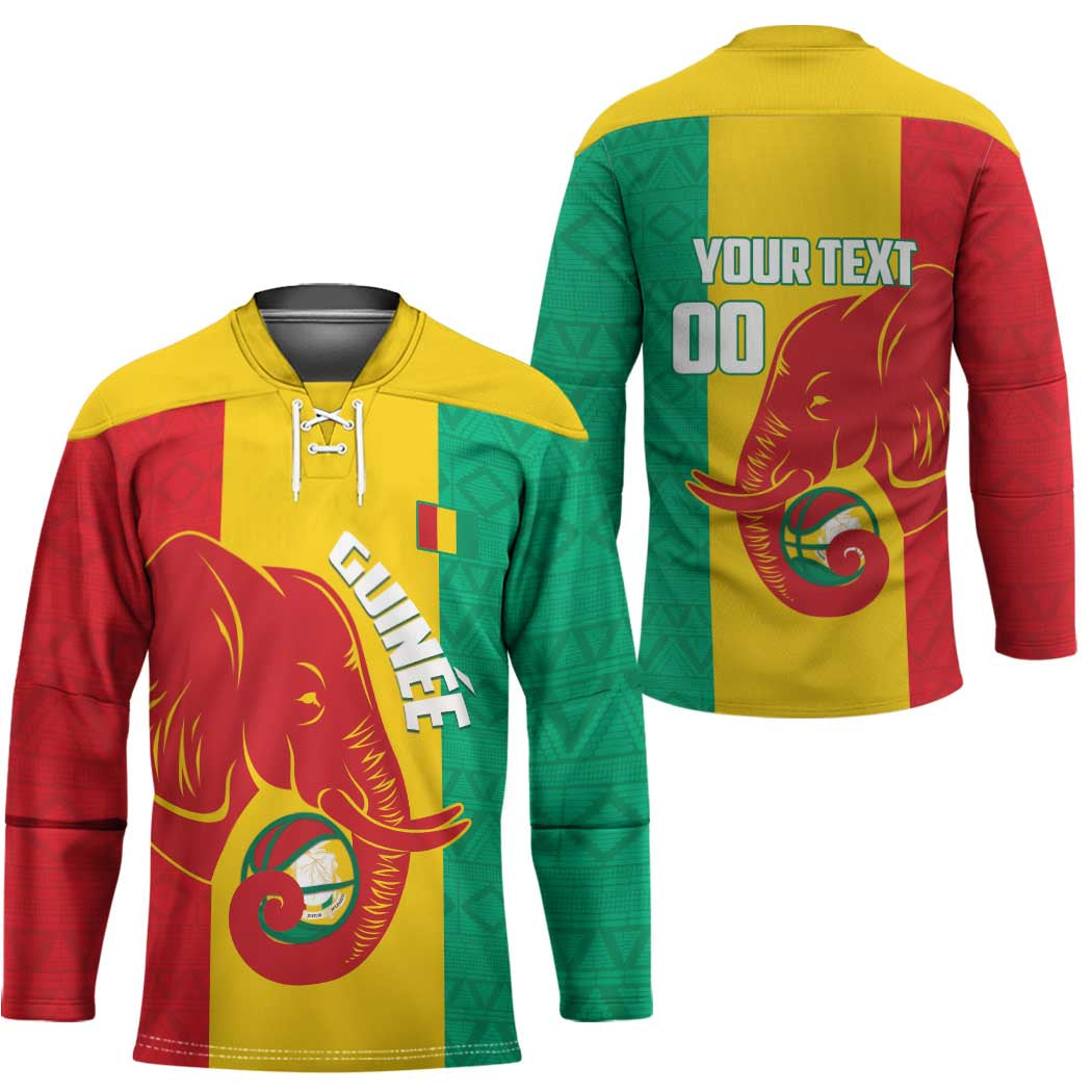 Guinea Basketball Custom Hockey Jersey Syli Nationale African Pattern - Wonder Print Shop