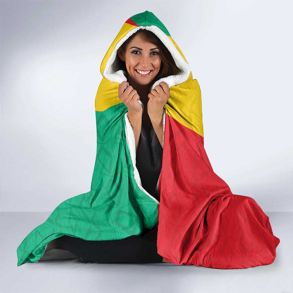 Guinea Basketball Custom Hooded Blanket Syli Nationale African Pattern - Wonder Print Shop