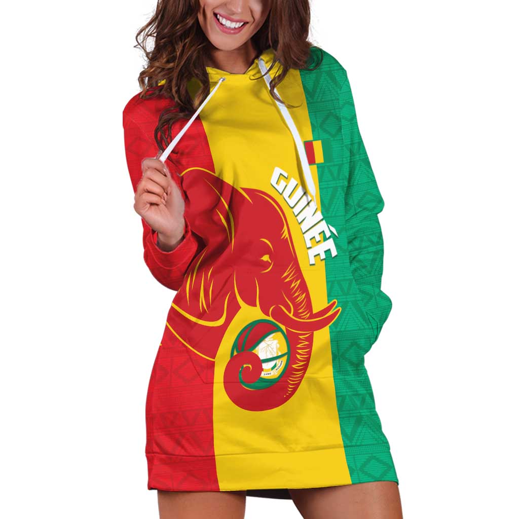 Guinea Basketball Custom Hoodie Dress Syli Nationale African Pattern - Wonder Print Shop