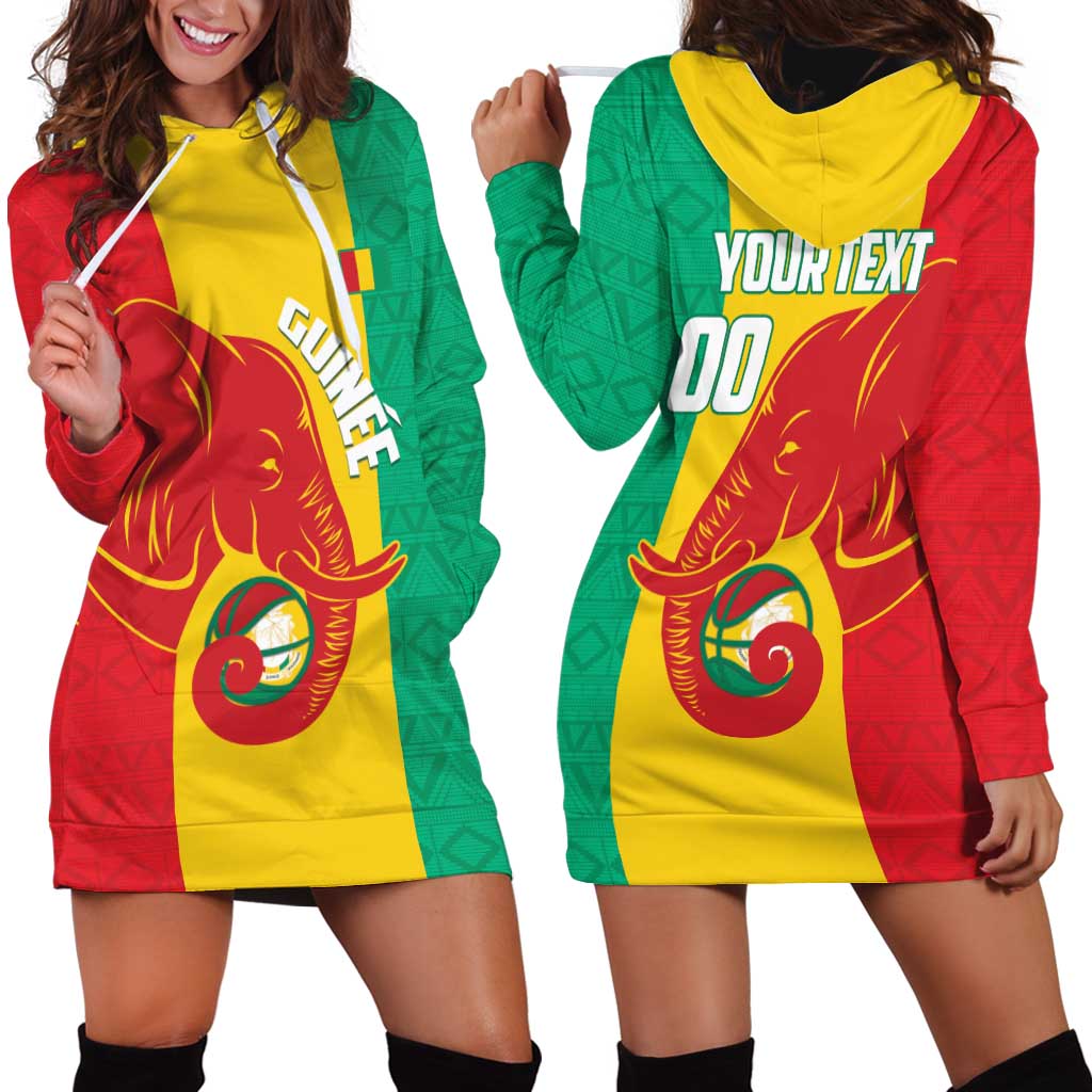 Guinea Basketball Custom Hoodie Dress Syli Nationale African Pattern - Wonder Print Shop