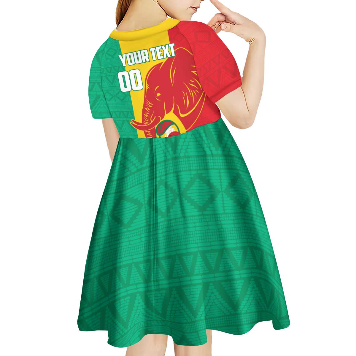 Guinea Basketball Custom Kid Short Sleeve Dress Syli Nationale African Pattern - Wonder Print Shop