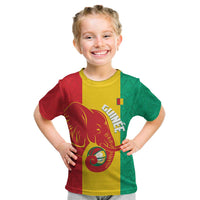 Guinea Basketball Custom Kid T Shirt Syli Nationale African Pattern - Wonder Print Shop
