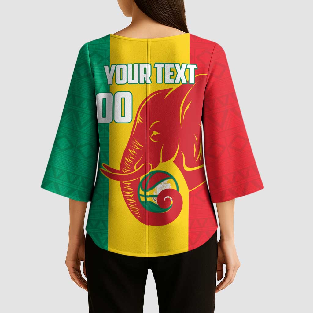 Guinea Basketball Custom Kimono Sleeve Blouse Syli Nationale African Pattern - Wonder Print Shop