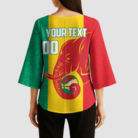 Guinea Basketball Custom Kimono Sleeve Blouse Syli Nationale African Pattern - Wonder Print Shop