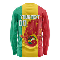 Guinea Basketball Custom Long Sleeve Shirt Syli Nationale African Pattern - Wonder Print Shop