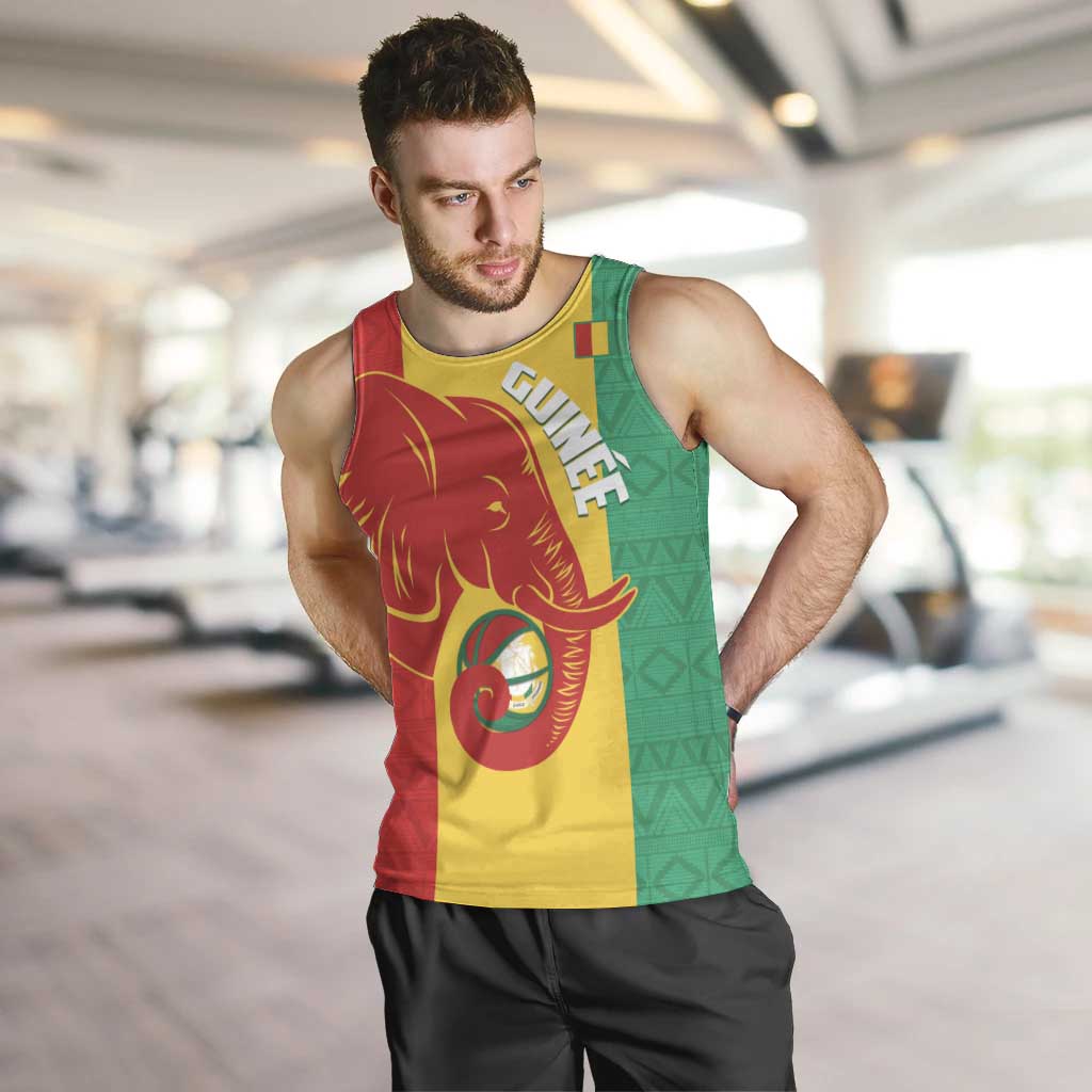 Guinea Basketball Custom Men Tank Top Syli Nationale African Pattern - Wonder Print Shop