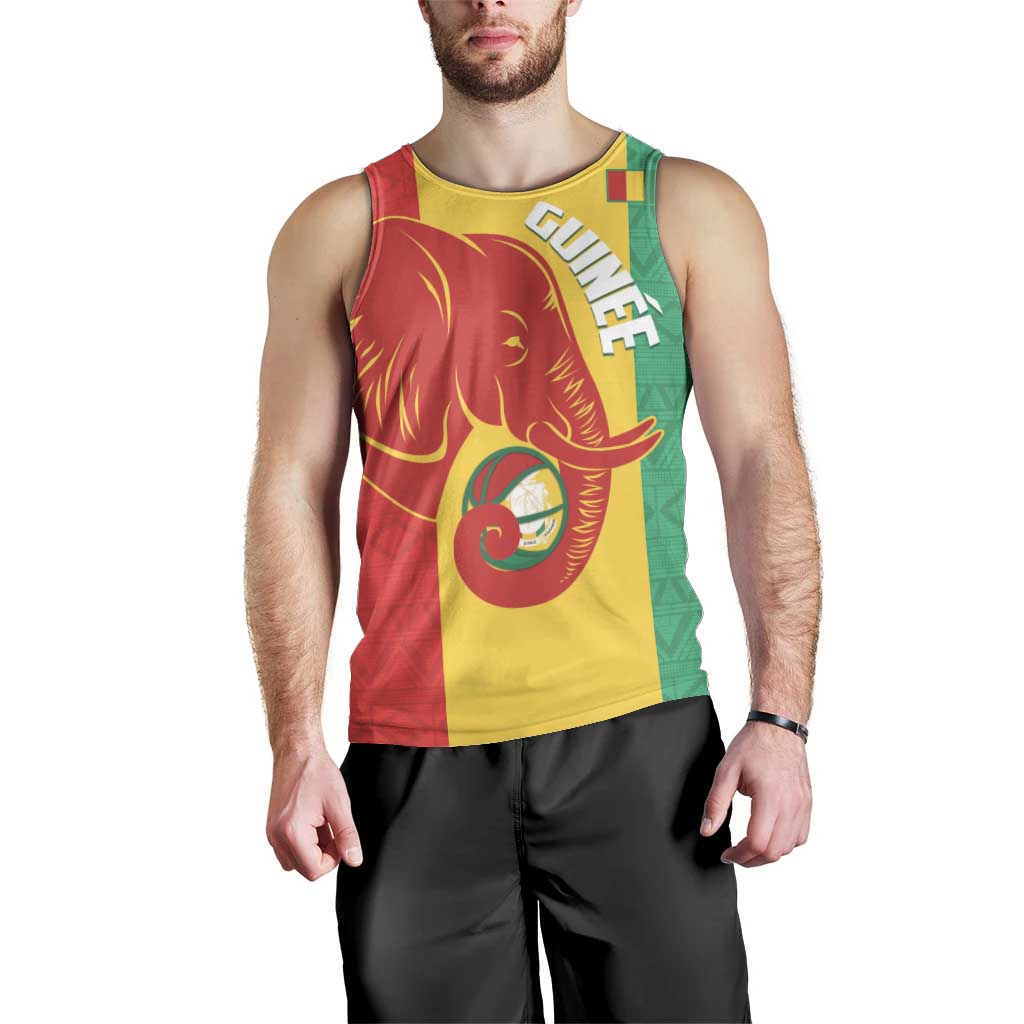 Guinea Basketball Custom Men Tank Top Syli Nationale African Pattern - Wonder Print Shop