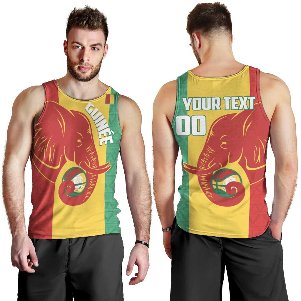 Guinea Basketball Custom Men Tank Top Syli Nationale African Pattern - Wonder Print Shop