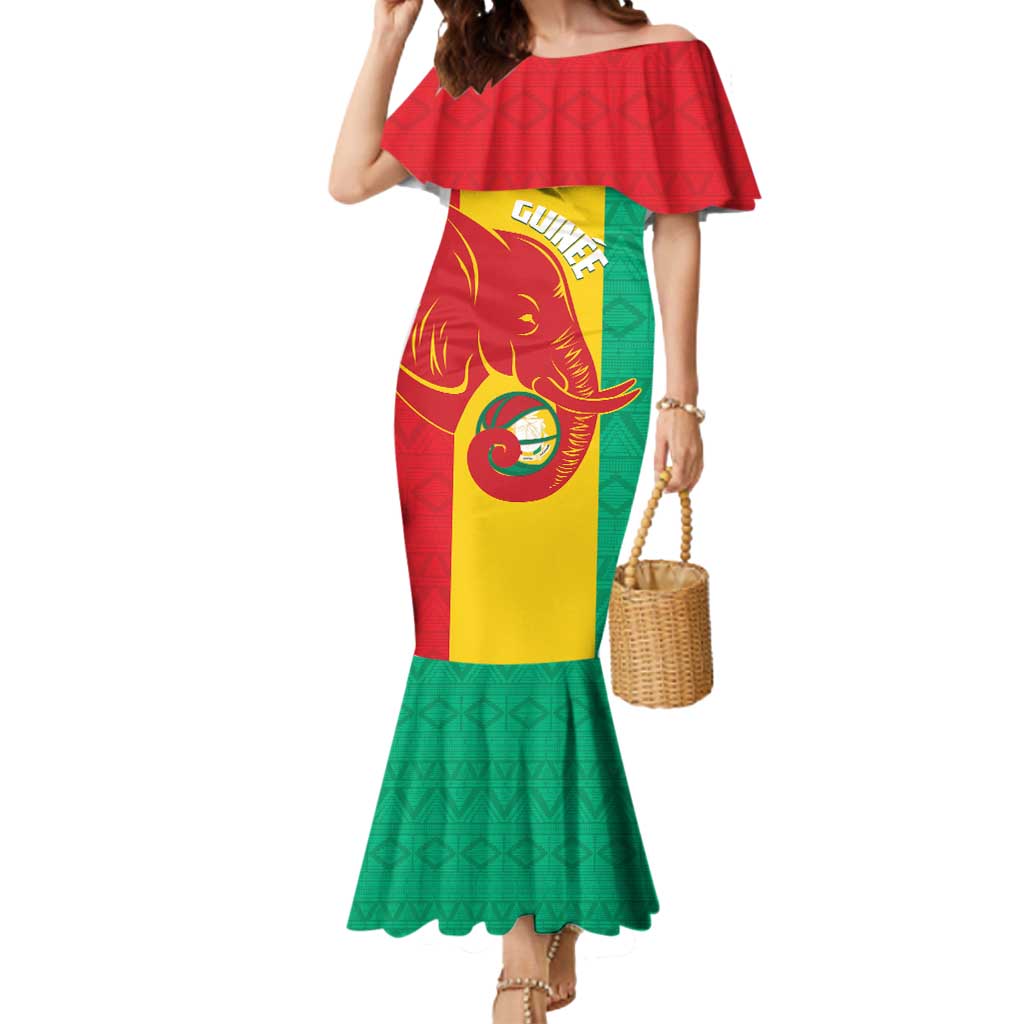 Guinea Basketball Custom Mermaid Dress Syli Nationale African Pattern - Wonder Print Shop