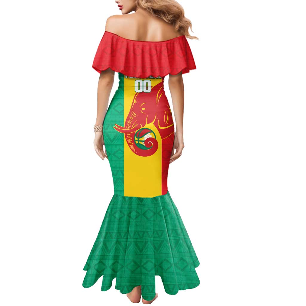 Guinea Basketball Custom Mermaid Dress Syli Nationale African Pattern - Wonder Print Shop