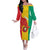 Guinea Basketball Custom Off The Shoulder Long Sleeve Dress Syli Nationale African Pattern - Wonder Print Shop