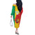 Guinea Basketball Custom Off The Shoulder Long Sleeve Dress Syli Nationale African Pattern - Wonder Print Shop