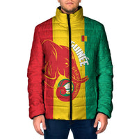 Guinea Basketball Custom Padded Jacket Syli Nationale African Pattern - Wonder Print Shop