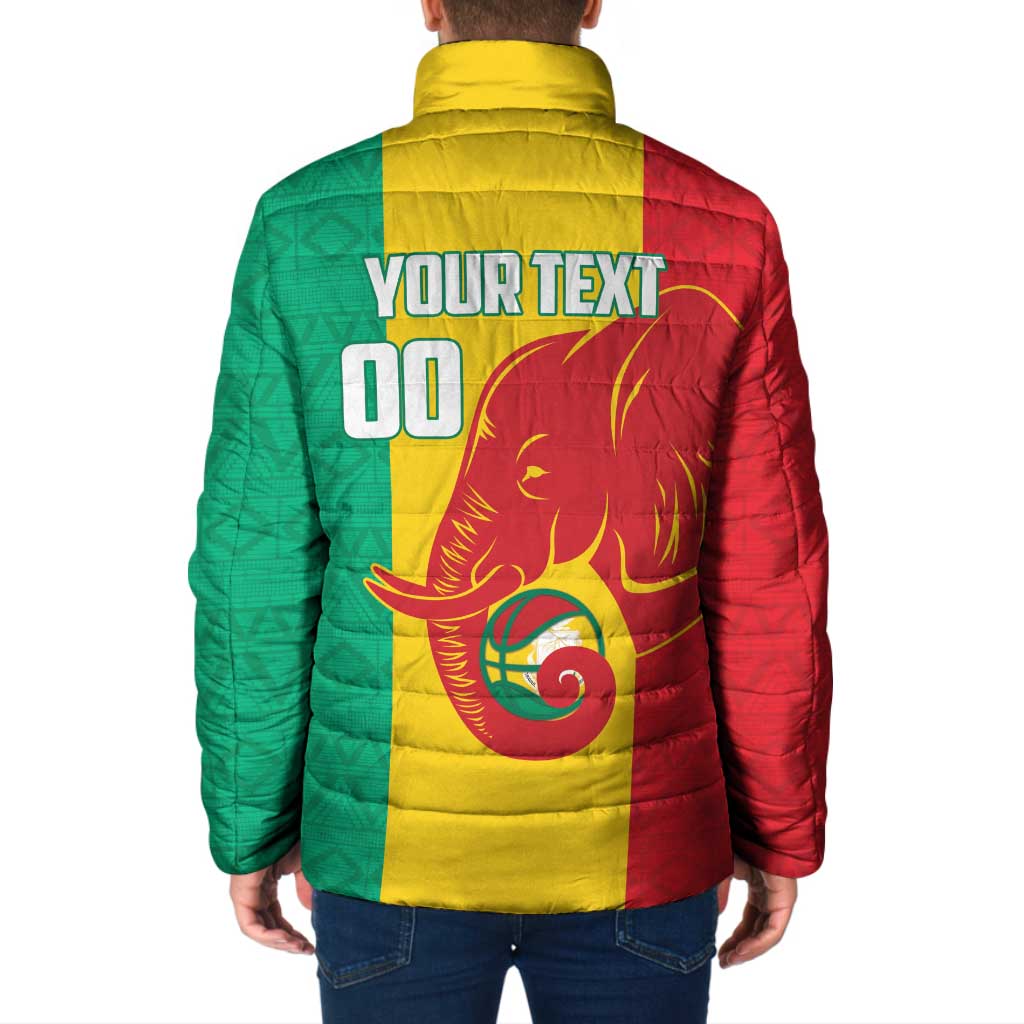 Guinea Basketball Custom Padded Jacket Syli Nationale African Pattern - Wonder Print Shop